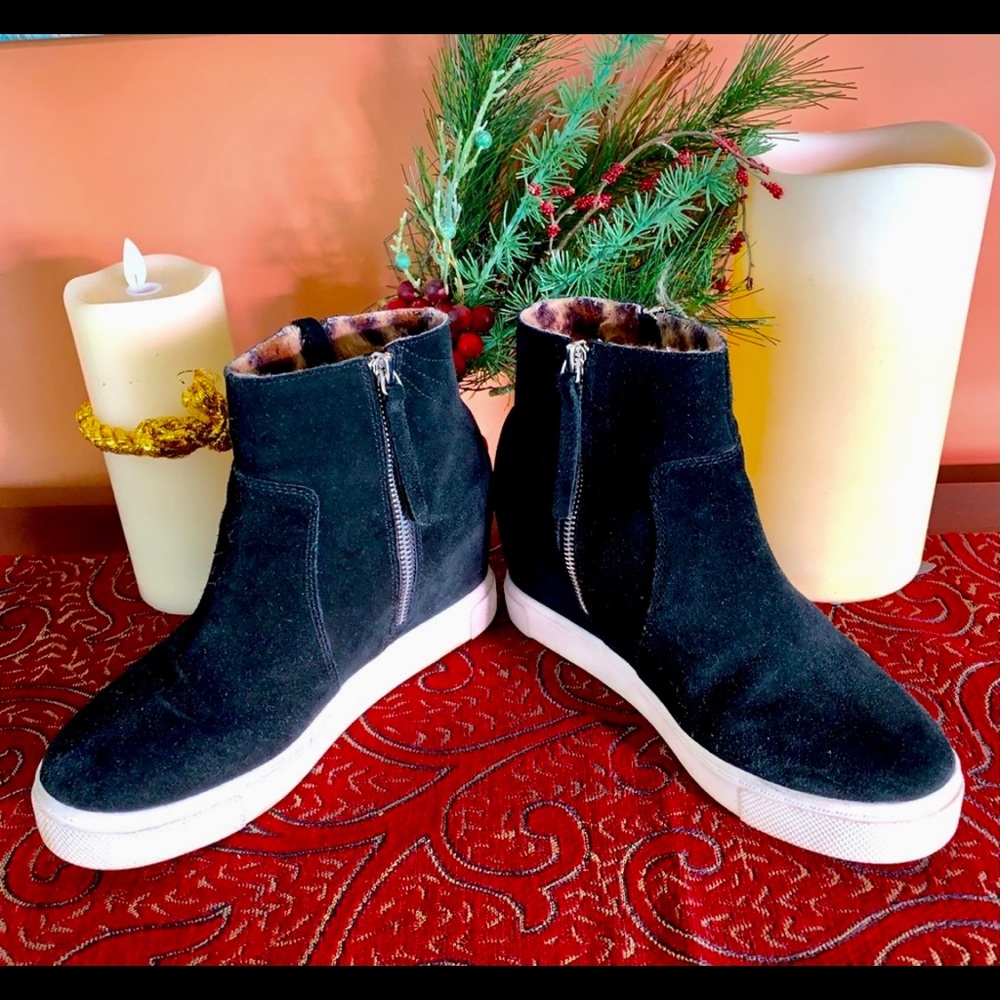 Steve Madden wedge high tops dual zippers 7.5